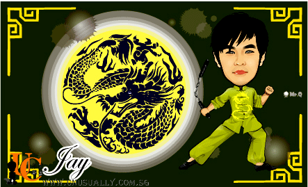 Digital Caricature Drawing - Male In Kongfu Attire Theme